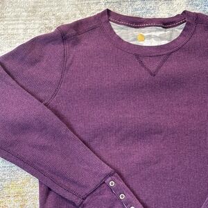 Carhartt Youth Long Sleeve Thermal Shirt Purple Girls Large 12–14 Waffle Knit
